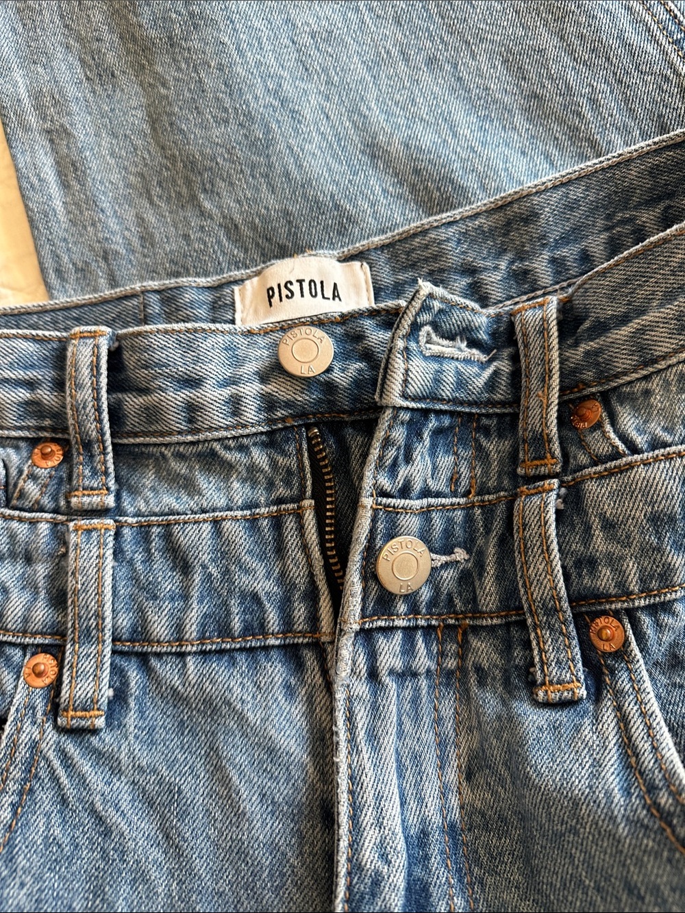 Pistola Wide-Leg Vintage Blue Denim Jeans - Picture 6 of 14